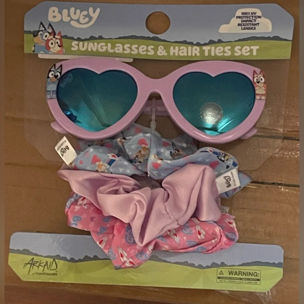 🔴‎ 3/$12 Sunglasses & Hair Ties Set - Purple and Blue! NEW!